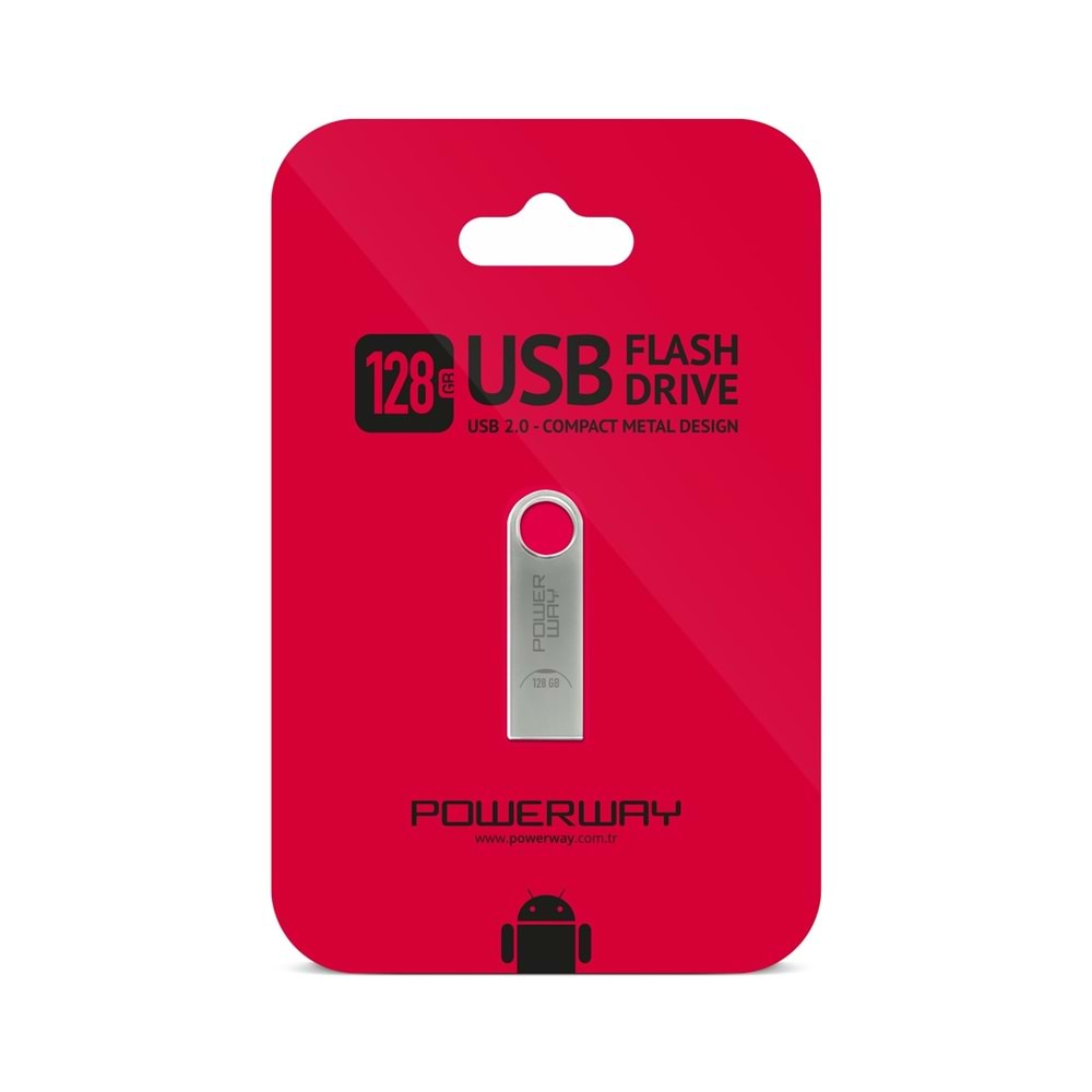 POWERWAY 128 GB USB FLASH DRIVE METAL DESIGN