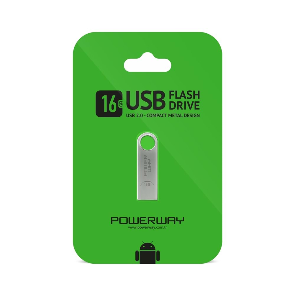 POWERWAY 16 GB USB FLASH DRIVE METAL DESIGN