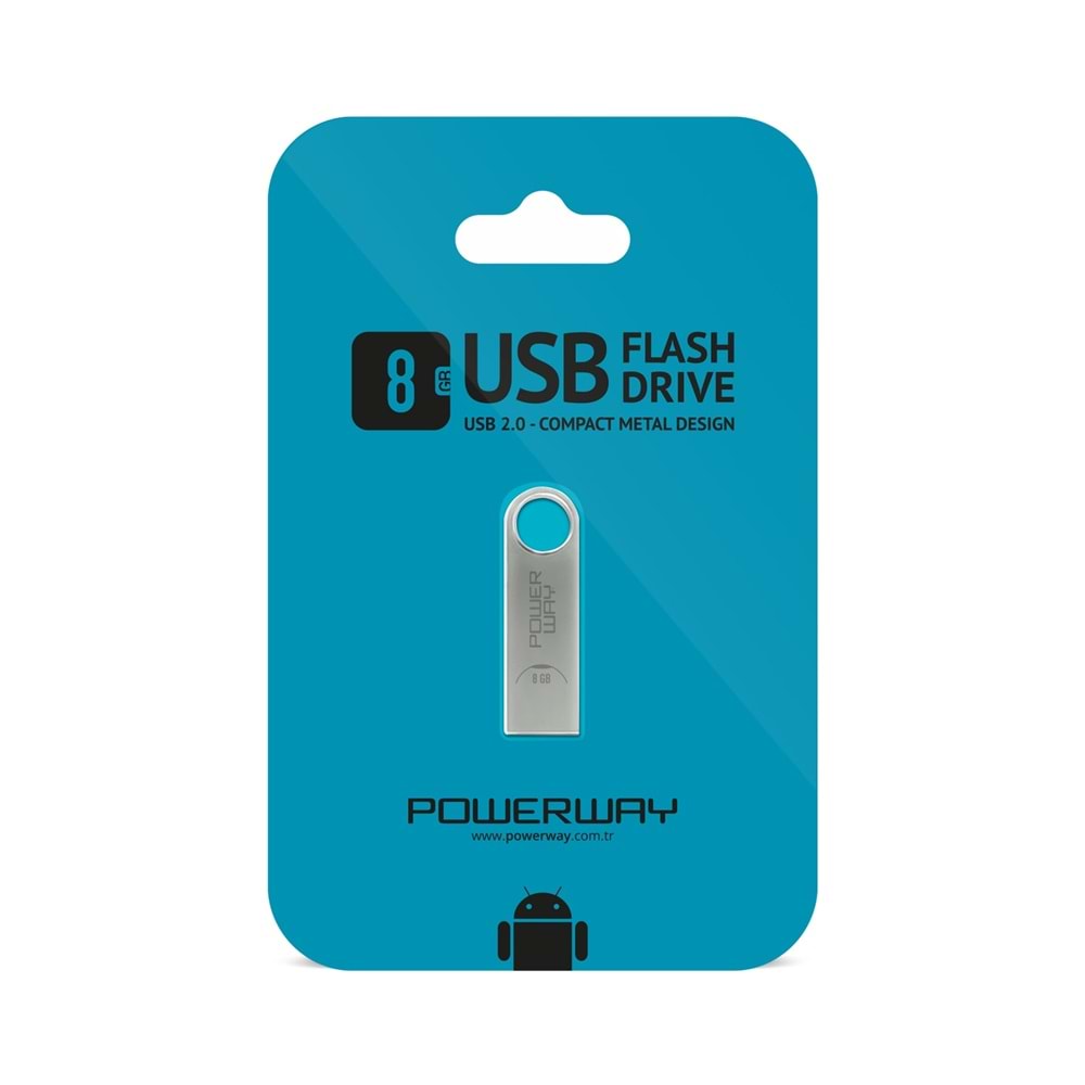 POWERWAY 8 GB USB FLASH DRIVE METAL DESIGN