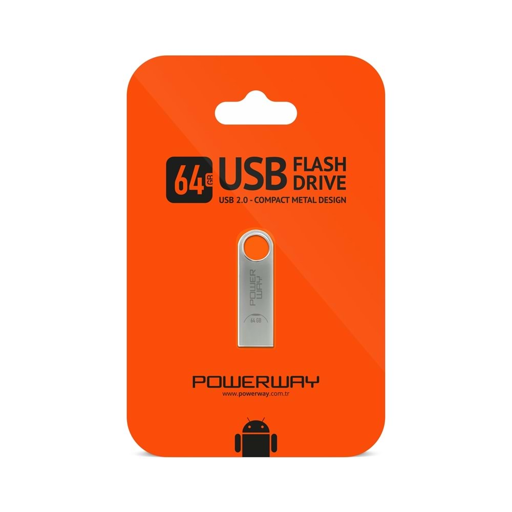 POWERWAY 64 GB USB FLASH DRIVE METAL DESIGN