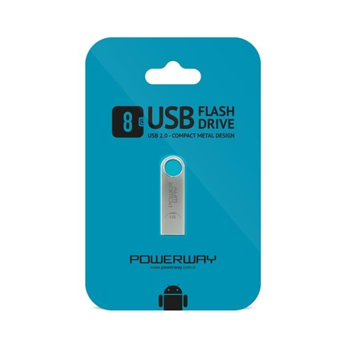 POWERWAY 8 GB USB FLASH DRIVE METAL DESIGN